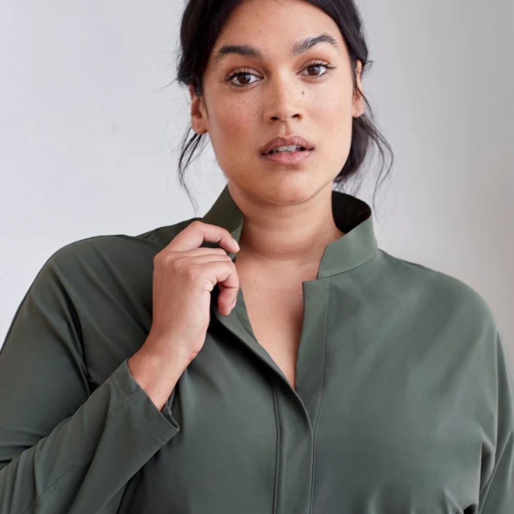 ADAY Something Borrowed Shirt in Moss